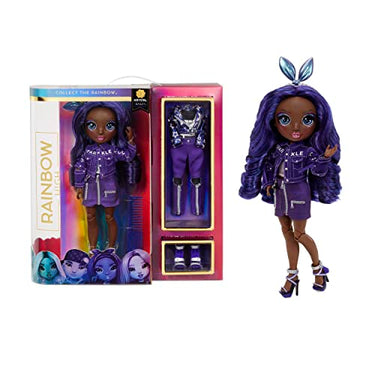 Rainbow High Modepuppe - Kristal Bailey - Indigo Puppe mit 2 Luxus-Outfits - inkl. Accessoires und Puppenständer Series 2 - Tolles Geschenk für Kinder und Sammler ab 6 Jahren im Sale